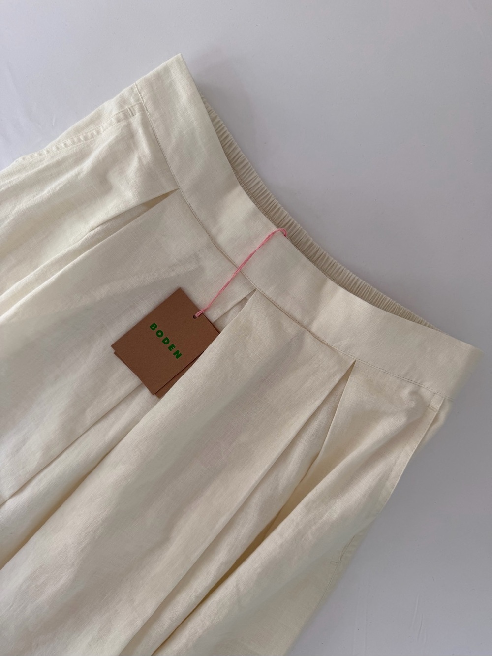 Boden Verity Linen Embroidered Floral Trim Pleated Midi Skirt US 6R - Picture 4 of 16